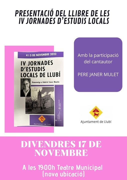 Presentació del Llibre de les IV Jornades d'Estudis Locals